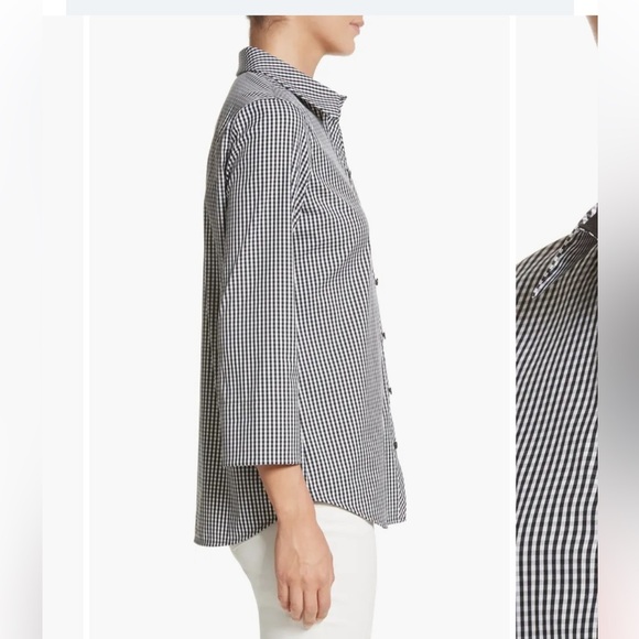LAFAYETTE 148 NEW YORK Paget Gingham Blouse small - Picture 8 of 8